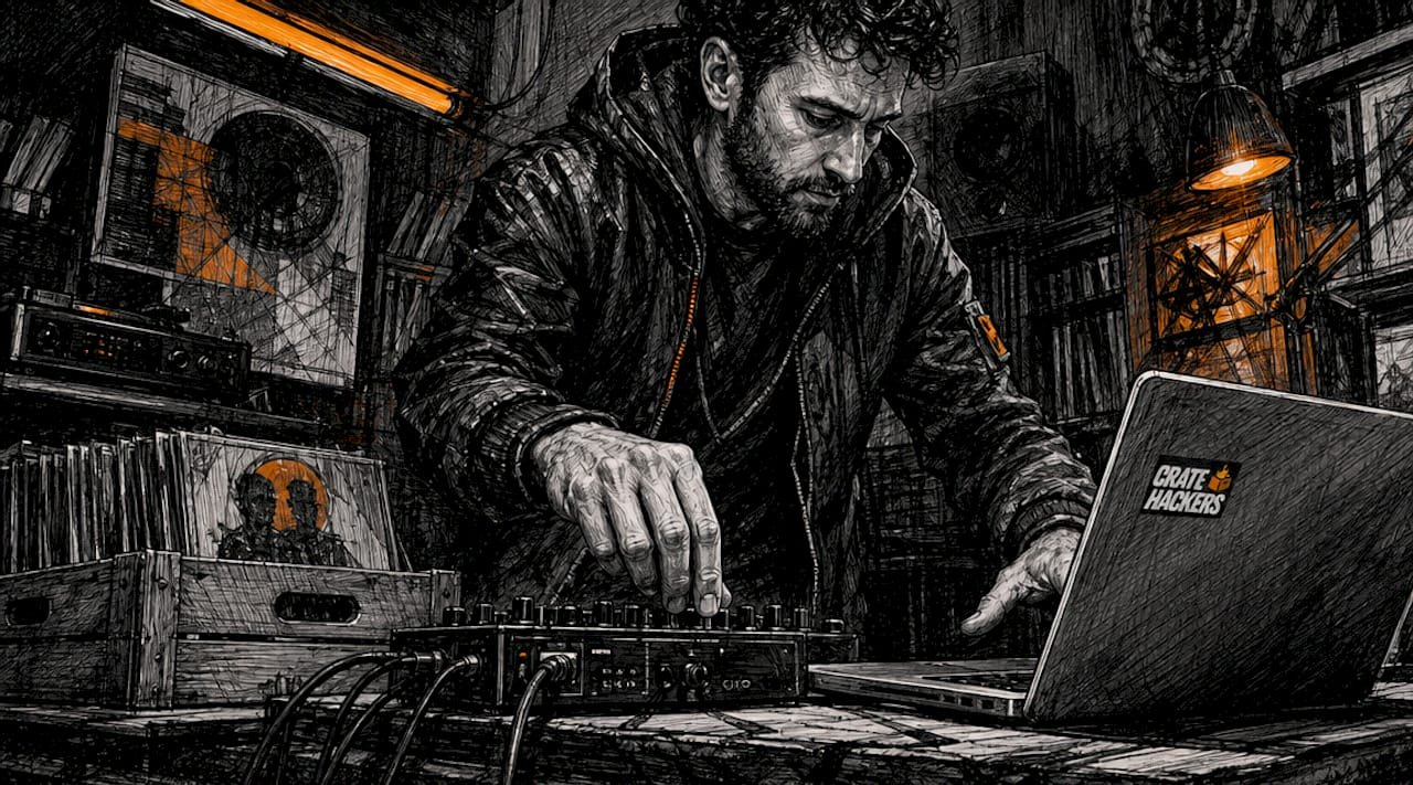 DJ preparing virtual crate with music scan