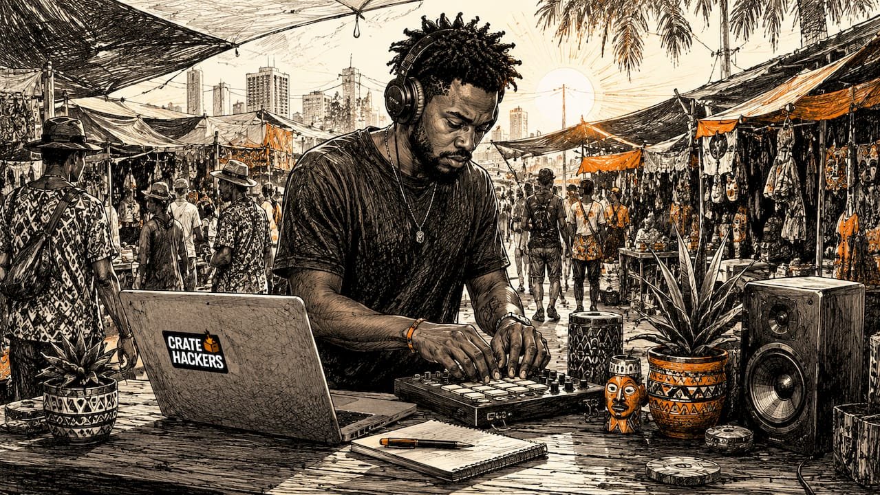 DJ adding tracks to digital music library
